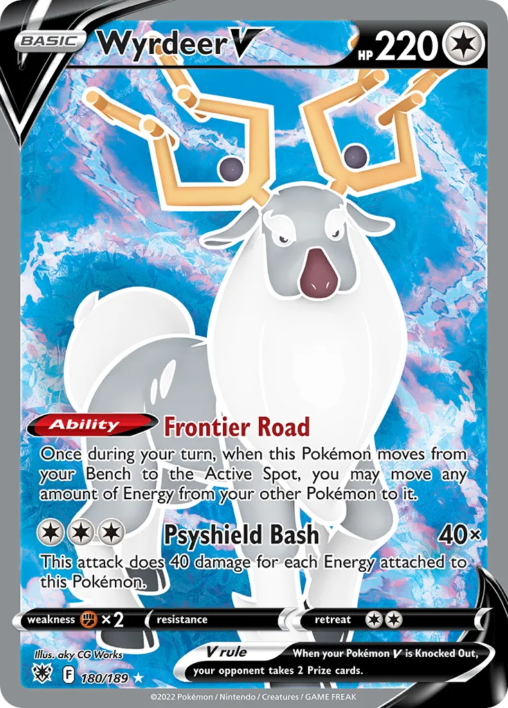 2022 Astral Radiance Wyrdeer V #180/189 Rare Ultra card image