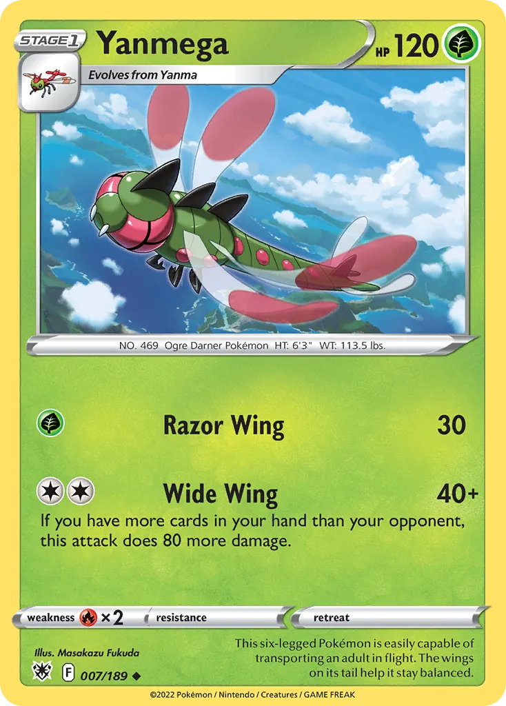 2022 Astral Radiance Yanmega Uncommon #007/189 Uncommon card image