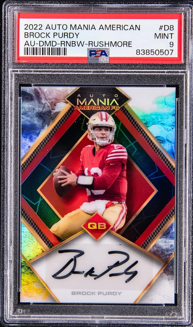 2022 Auto Mania American Autograph Diamond Rainbow Rushmore Brock Purdy #D8 card image