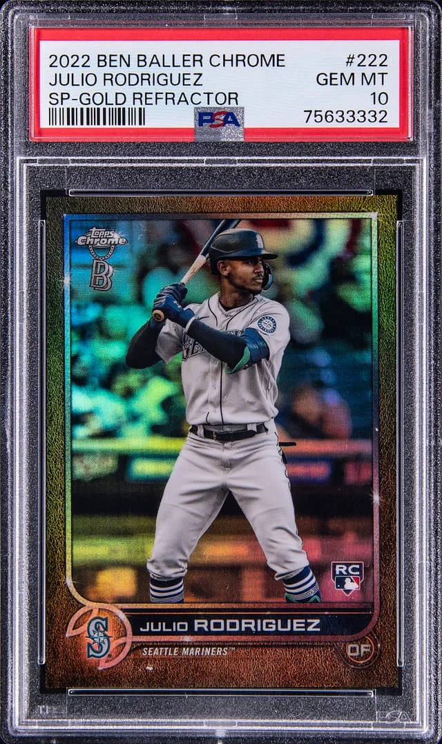 2022 Ben Baller Chrome SP Gold Refractor Julio Rodriguez #222 card image