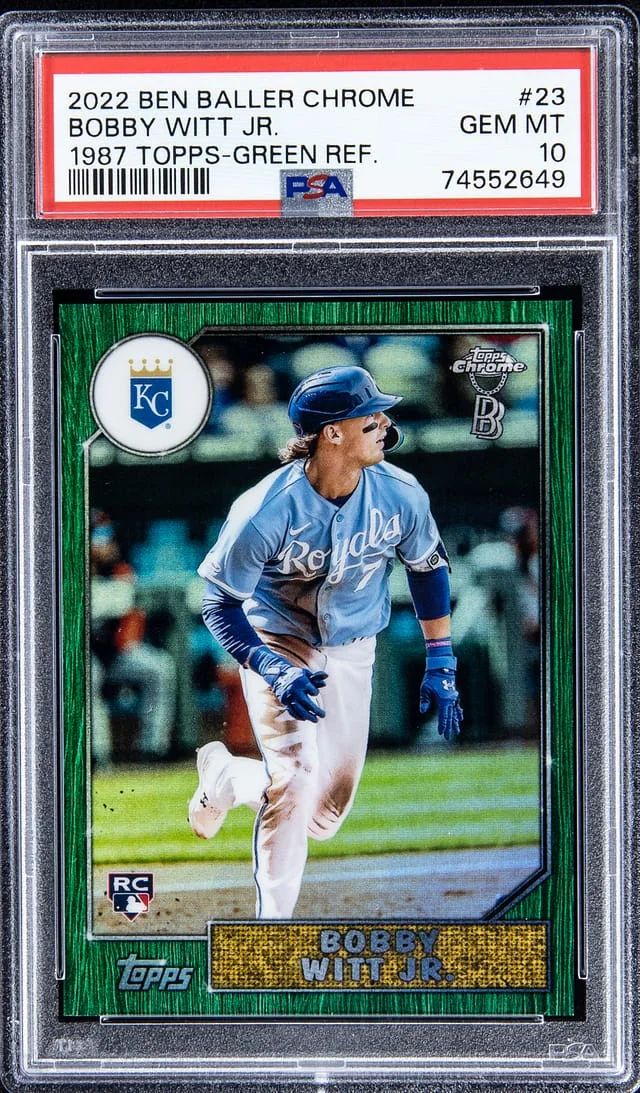 2022 Ben Baller Topps Chrome 1987 Topps - Green Refractor Bobby Witt Jr #23 card image
