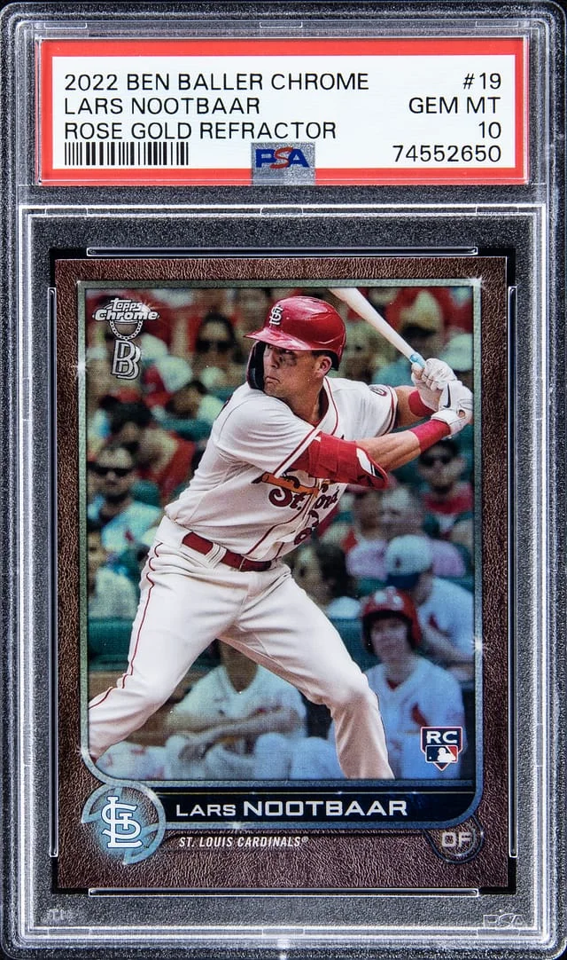 2022 Ben Baller Topps Chrome Rose Gold Refractor Lars Nootbaar #19 card image