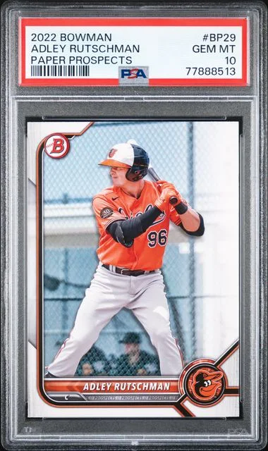 2022 Bowman Adley Rutschman Paper Prospects Sky Blue #BP29 card image