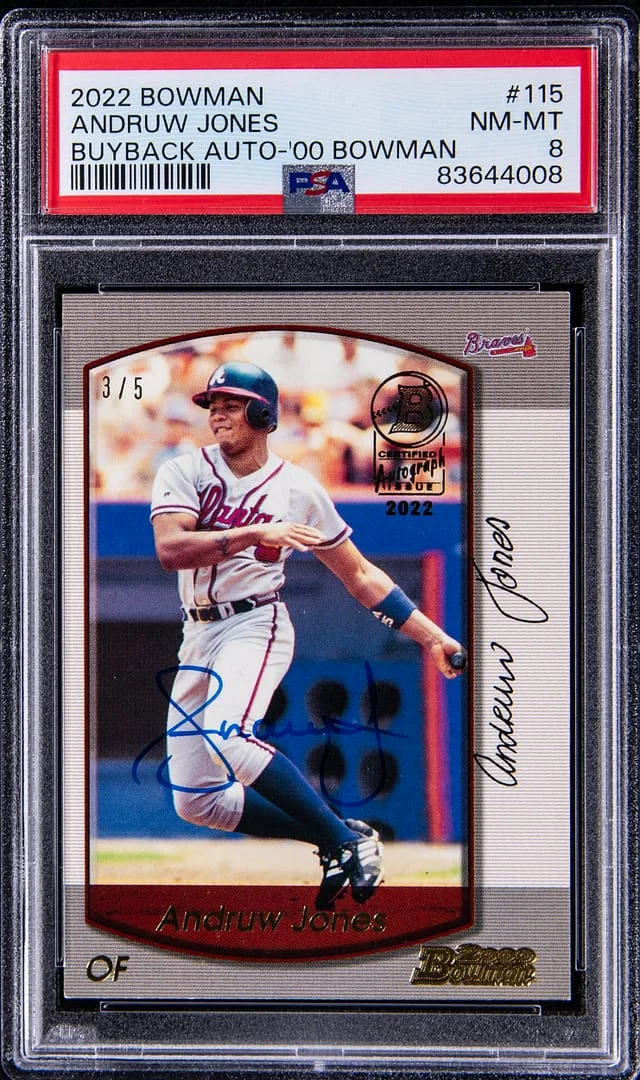 2022 Bowman Andruw Jones Buyback Autograph '00 Bowman #115 card image