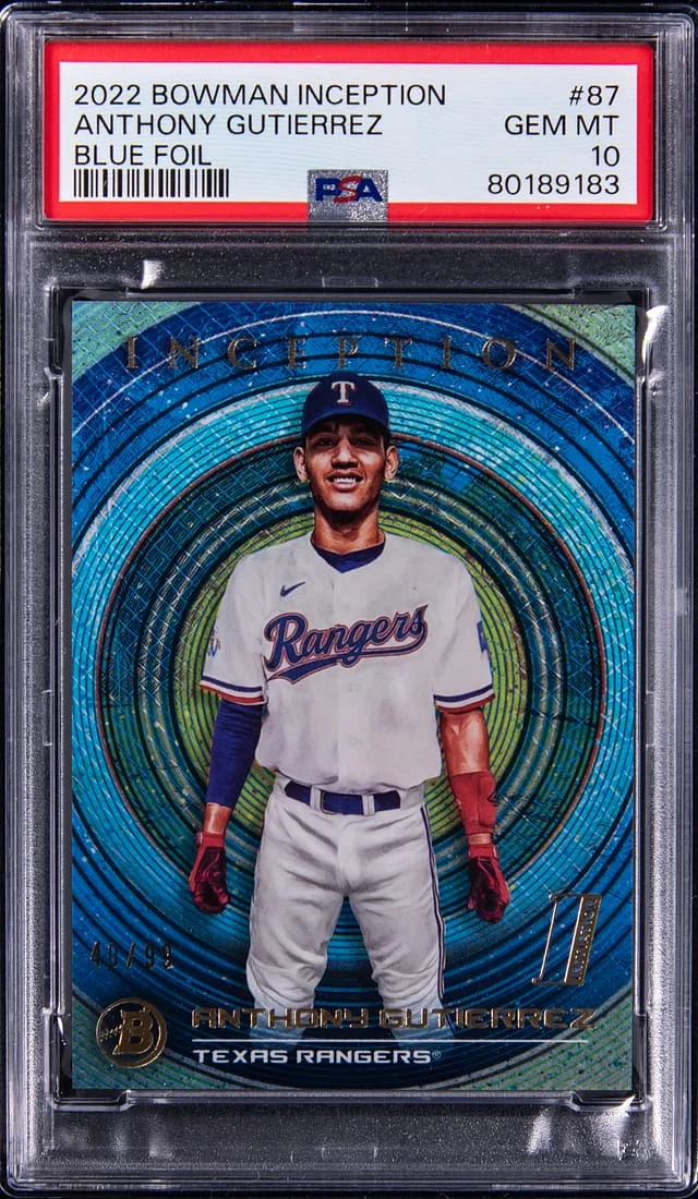 2022 Bowman Anthony Gutierrez Inception Blue Foil #87 card image