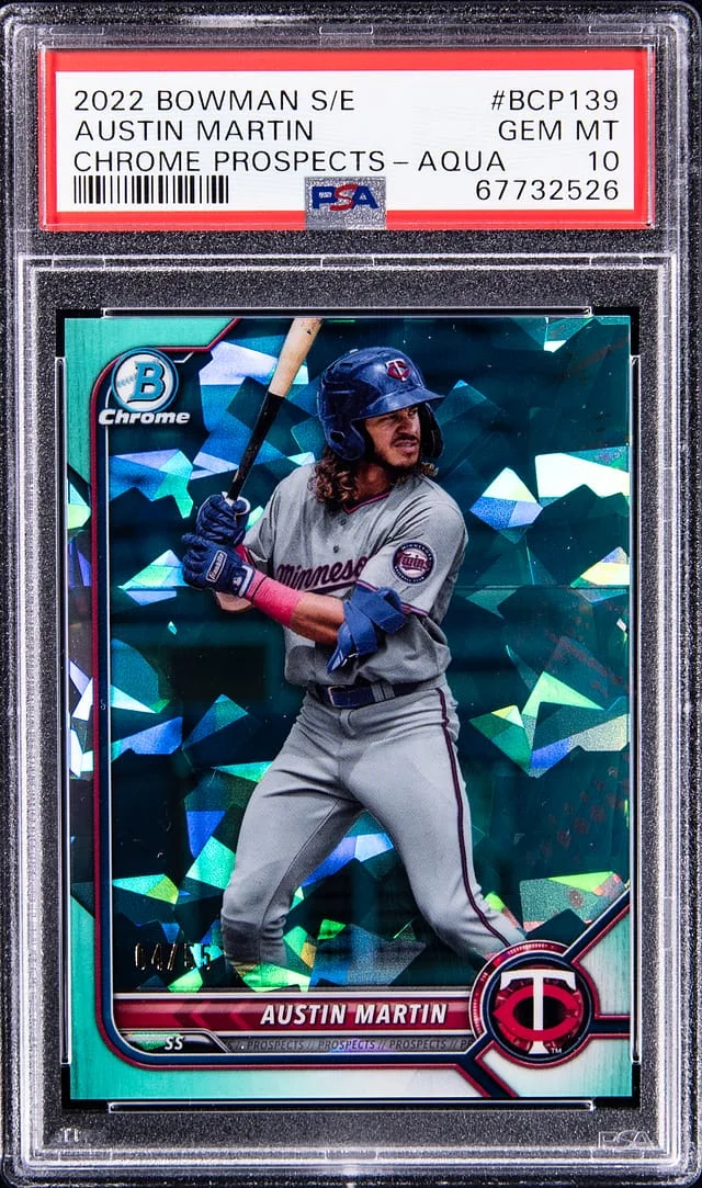 2022 Bowman Austin Martin Sapphire Chrome Prospects - Aqua Refractor #BCP139 card image