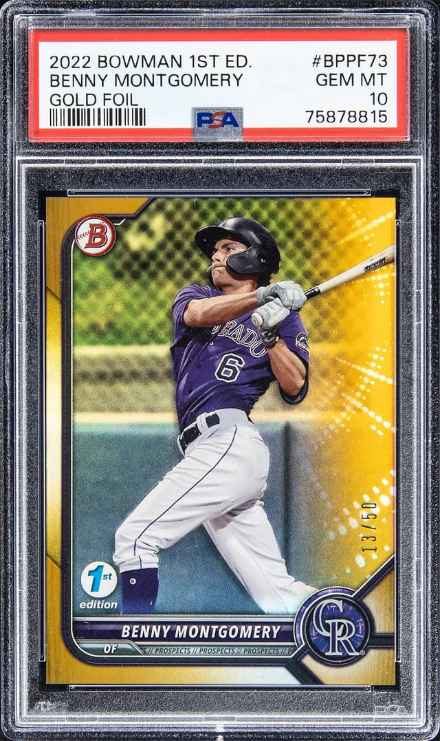 2022 Bowman Benny Montgomery 1st Edition Gold Foil #BPPF73 card image