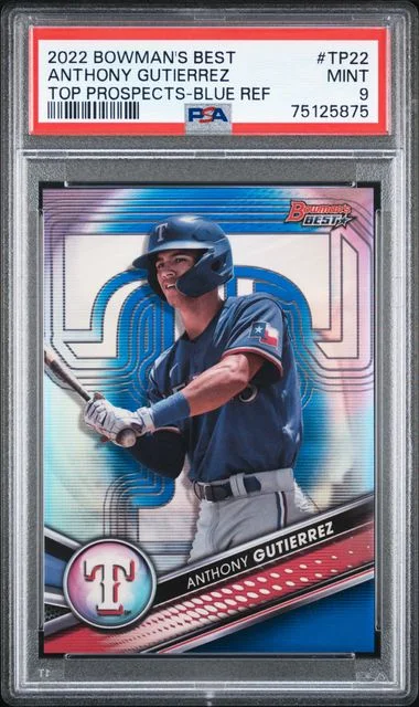 2022 Bowman Best Anthony Gutierrez Top Prospects Blue Refractor #TP22 card image