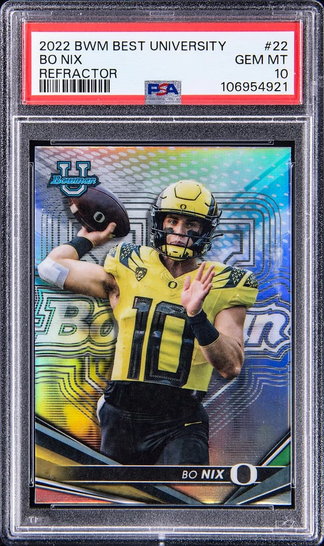 2022 Bowman Best Bo Nix University Refractor #22 card image