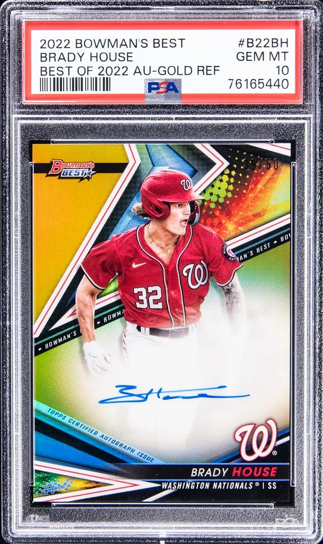 2022 Bowman Best Brady House Of 2022 Autograph Gold Refractor #B22BH card image