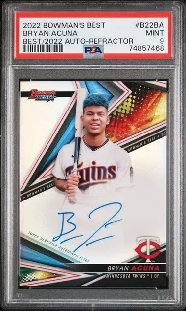 2022 Bowman Best Bryan Acuna Best Of 2022 Autographs Refractor #B22-BA card image