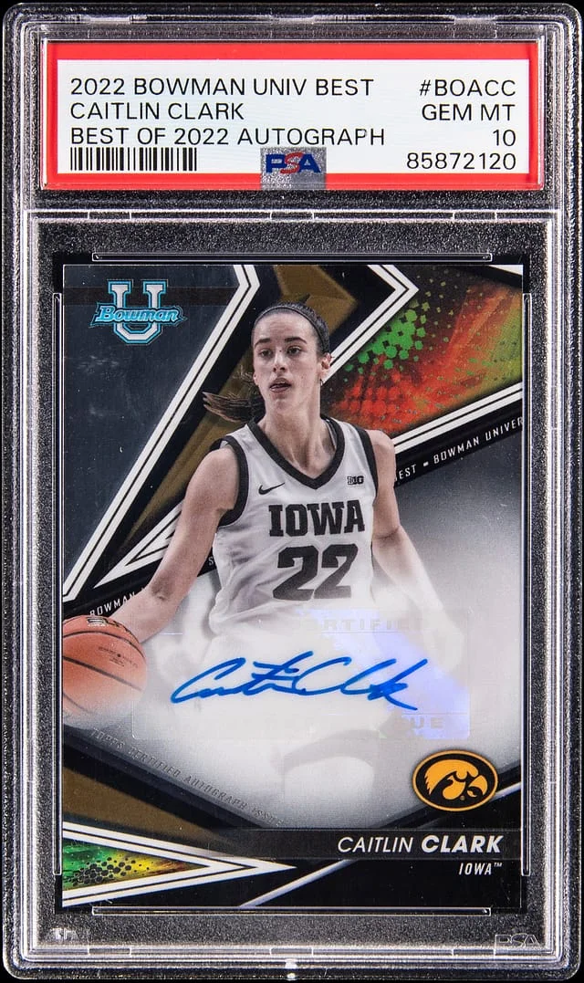 2022 Bowman Best Caitlin Clark Best Of 2022 Autograph #BOA-CC card image