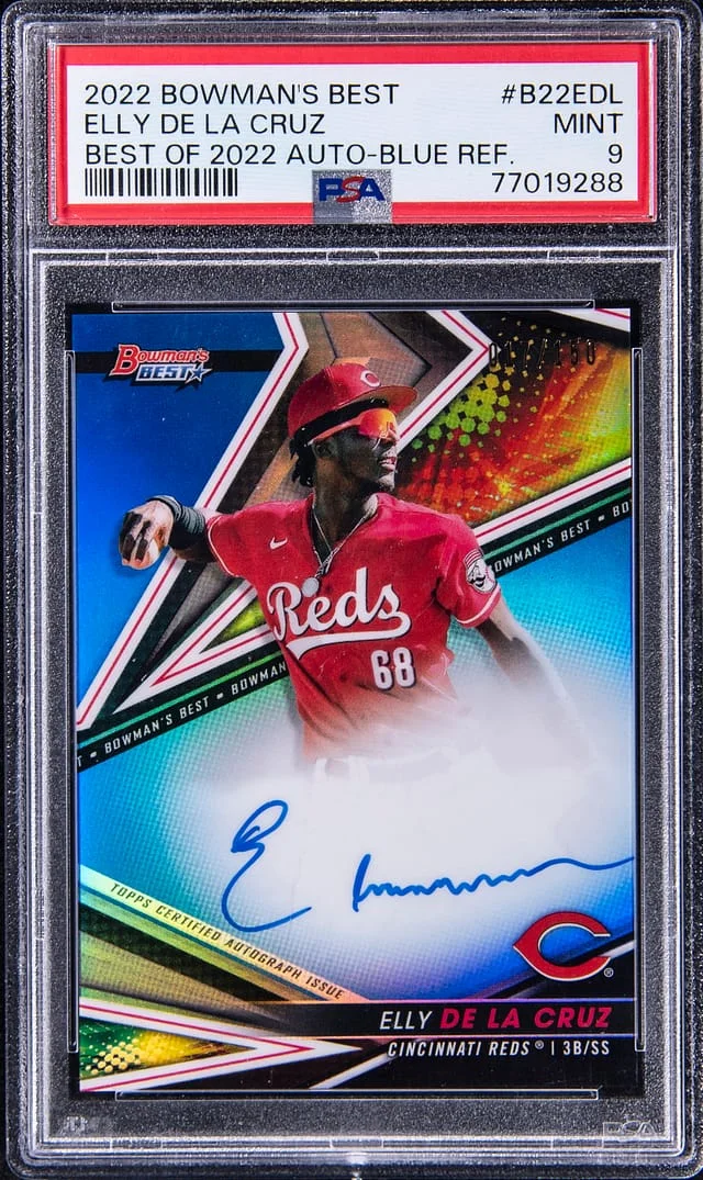 2022 Bowman Best Elly De La Cruz of 2022 Autograph Blue Refractor #B22EDL card image