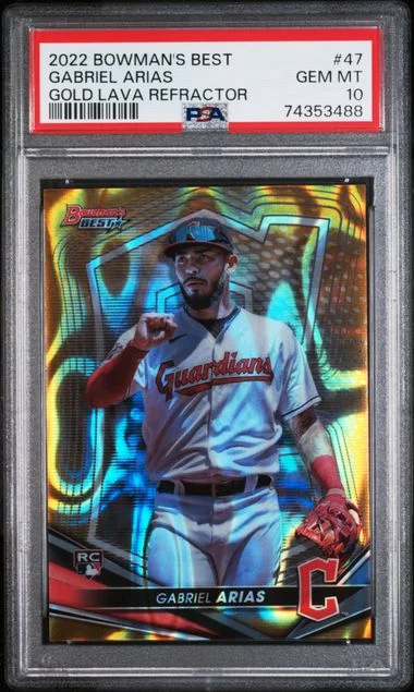 2022 Bowman Best Gabriel Arias Gold Lava Refractor #47 card image