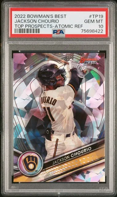 2022 Bowman Best Jackson Chourio Top Prospects Atomic Refractor #TP-19 card image