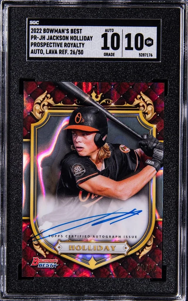 2022 Bowman Best Jackson Holliday Prospective Royalty Autograph Lave Refractor #PR-JH card image