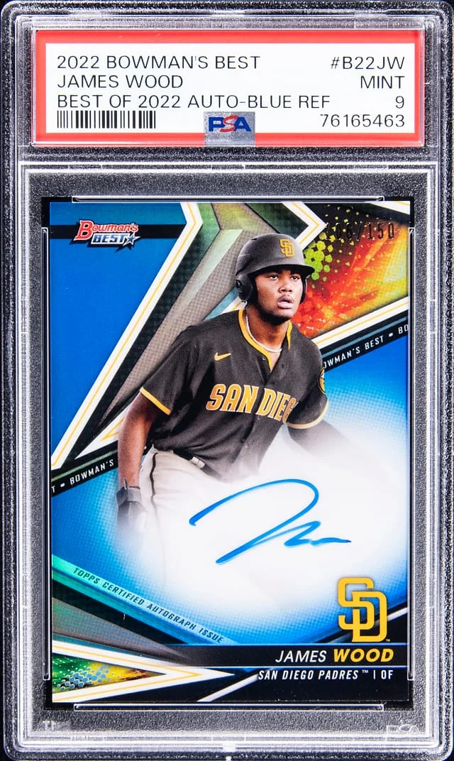 2022 Bowman Best James Wood Of 2022 Autograph Blue Refractor #B22JW card image