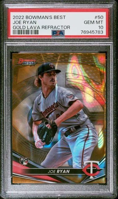 2022 Bowman Best Joe Ryan Gold Lava Refractor #50 card image