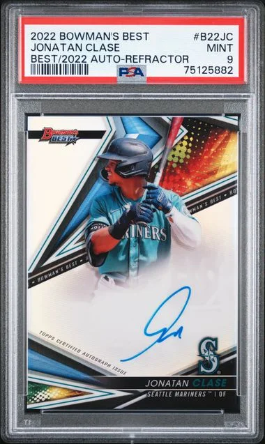 2022 Bowman Best Jonatan Clase Best Of 2022 Autographs Refractor #B22-JC card image