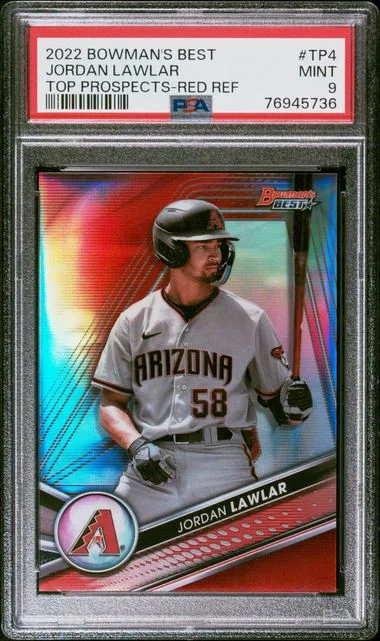 2022 Bowman Best Jordan Lawlar Top Prospects Aqua Lava Refractor #TP4 card image
