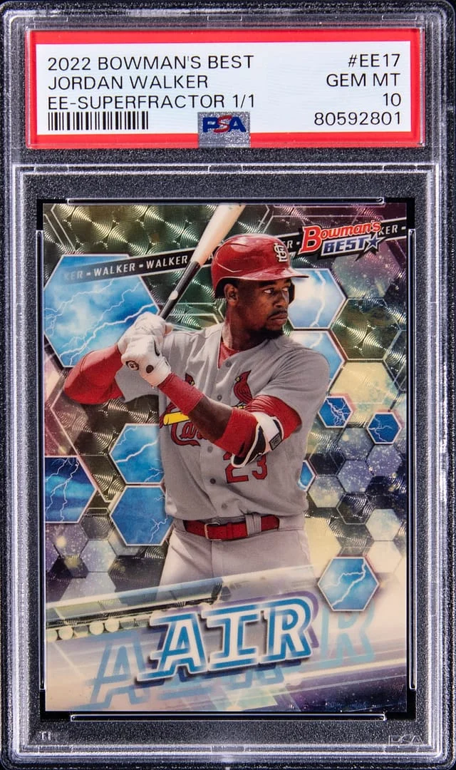 2022 Bowman Best Jordan Walker Elements of Excellence SuperFractor #EE-17 card image