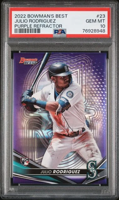 2022 Bowman Best Julio Rodriguez Mini Diamond Refractor #23 card image