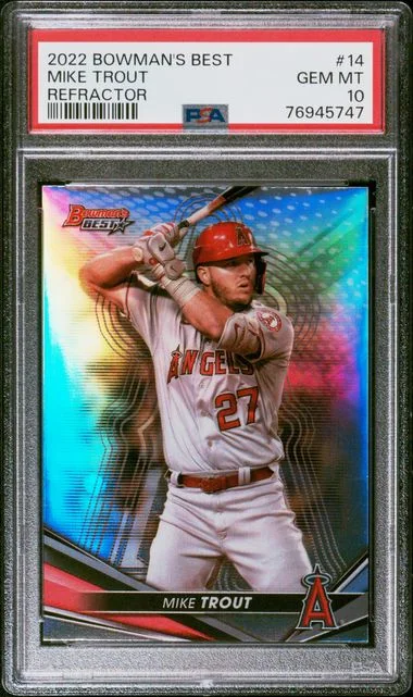 2022 Bowman Best Mike Trout Atomic Refractor #14 card image