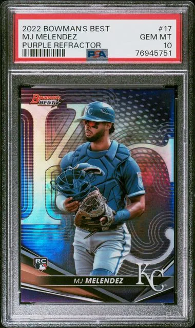 2022 Bowman Best MJ Melendez Purple Refractor #17 card image