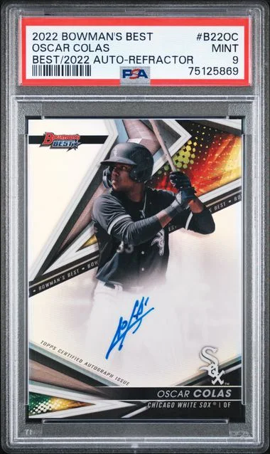 2022 Bowman Best Oscar Colas Of 2022 Autographs Refractor #B22OC card image