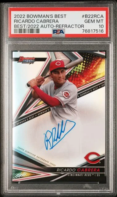 2022 Bowman Best Ricardo Cabrera Of 2022 Autographs Refractor #B22-RCA card image