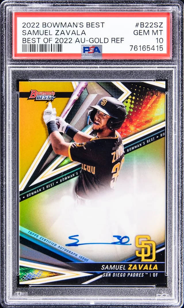 2022 Bowman Best Samuel Zavala Of 2022 Autograph Gold Refractor #B22SZ card image