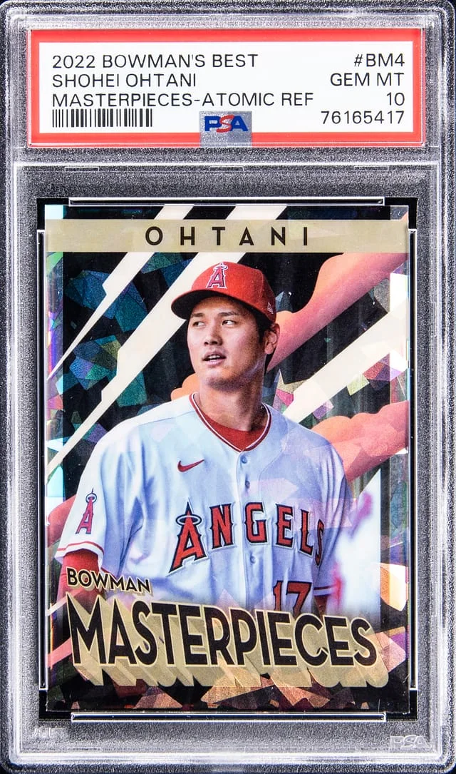 2022 Bowman Best Shohei Ohtani Masterpieces Atomic Refractor #BM4 card image