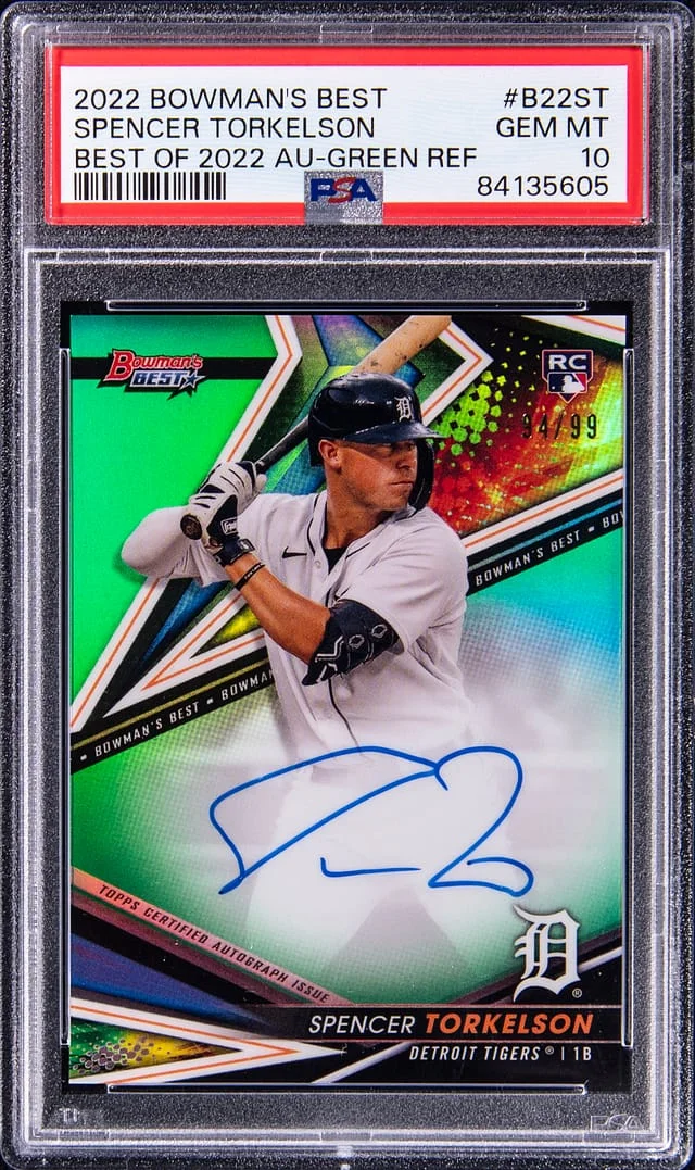 2022 Bowman Best Spencer Torkelson of 2022 Autograph Green Refractor #B22ST card image