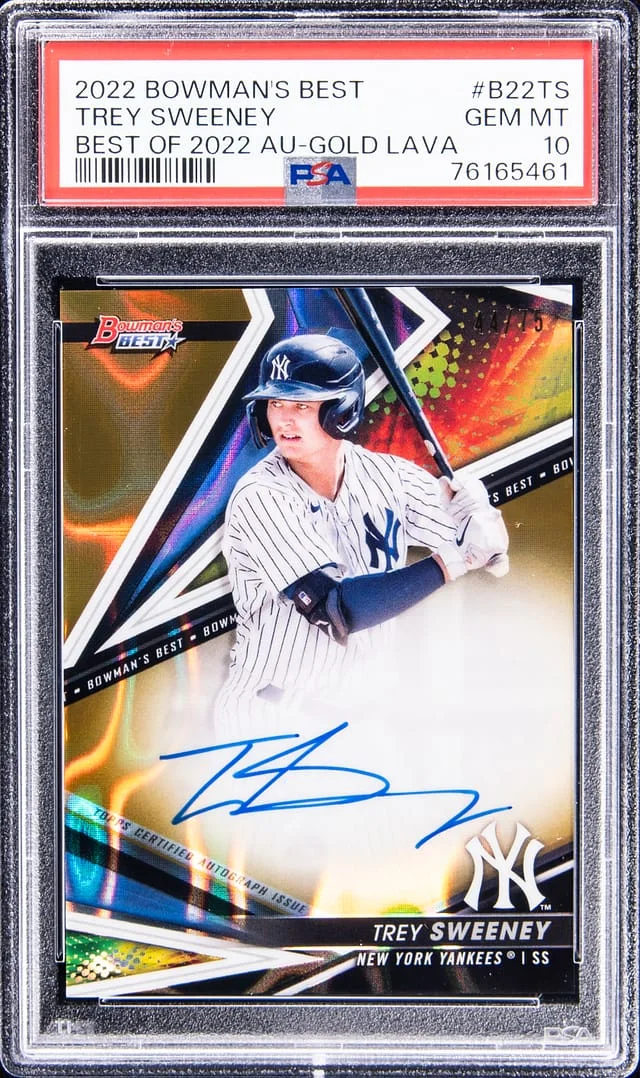 2022 Bowman Best Trey Sweeney Of 2022 Autograph Gold Lava #B22TS card image