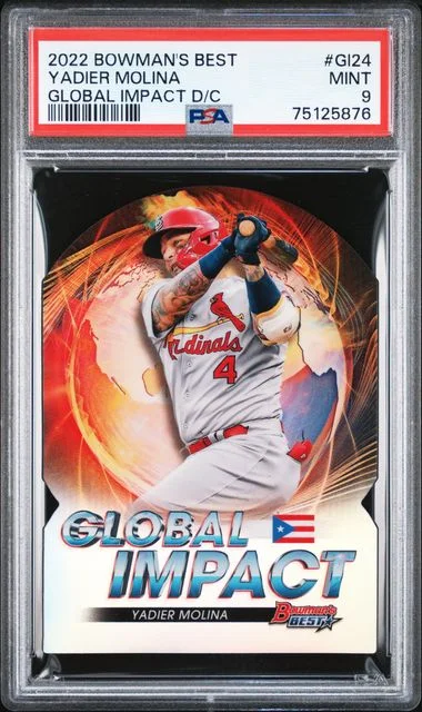 2022 Bowman Best Yadier Molina Global Impact Die-Cut #GI-24 card image