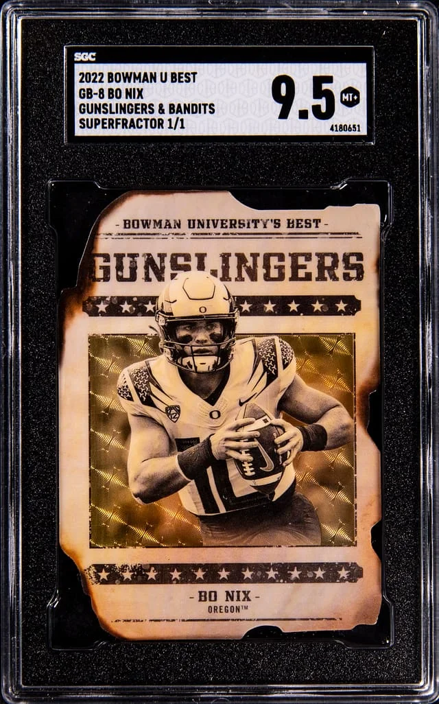 2022 Bowman Bo Nix University's Best Gunslingers & Bandits #GB-8 card image