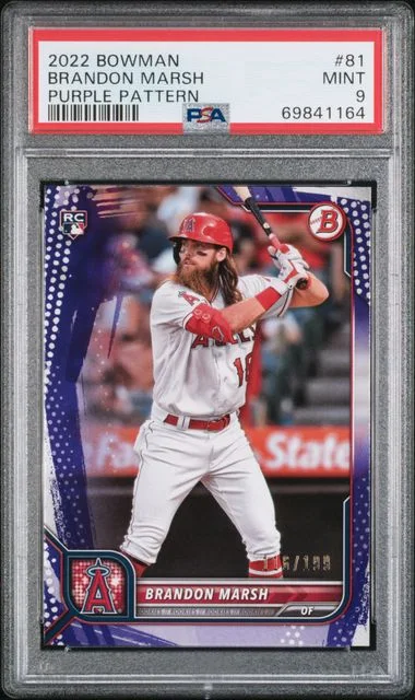 2022 Bowman Brandon Marsh Purple Pattern #81 card image