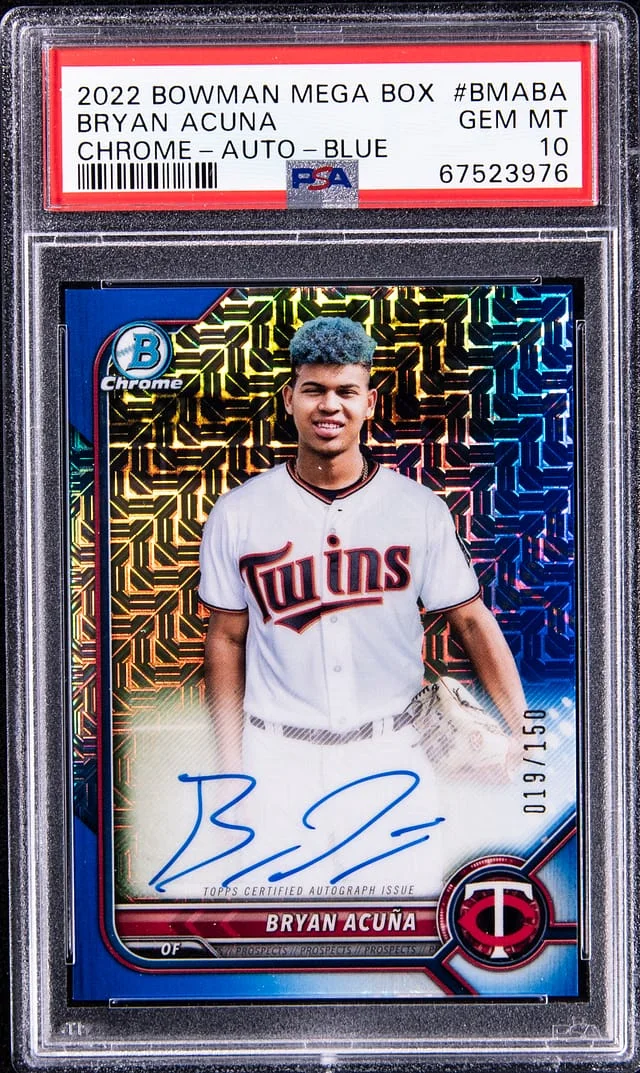 2022 Bowman Bryan Acuna Mega Box Chrome Blue #BMABA card image