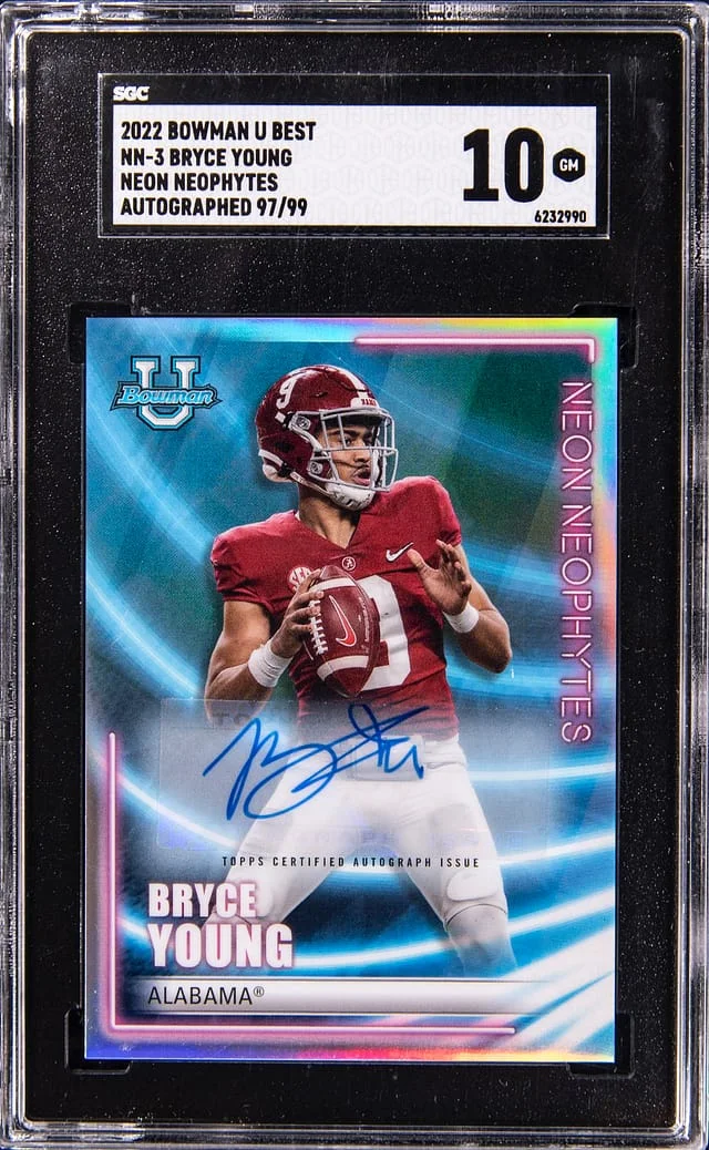 2022 Bowman Bryce Young U Best Neon Neophytes Autographed #NN-3 card image