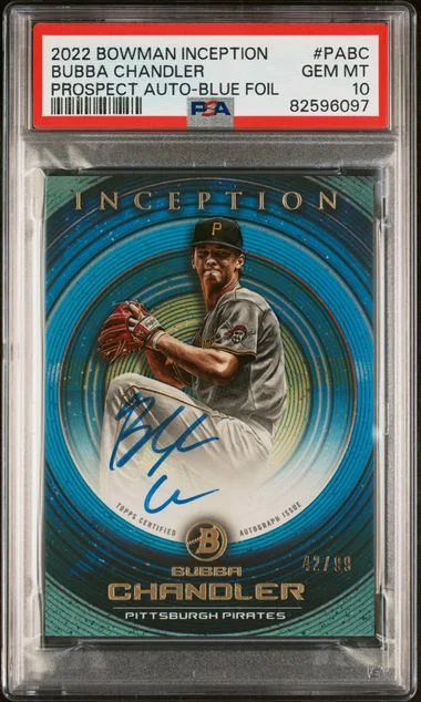 2022 Bowman Bubba Chandler Inception Prospect Autographs Blue Foil #PABC card image