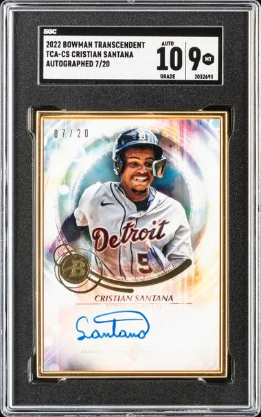 2022 Bowman Christian Santana Transcendent Autographed #TCA-CS card image