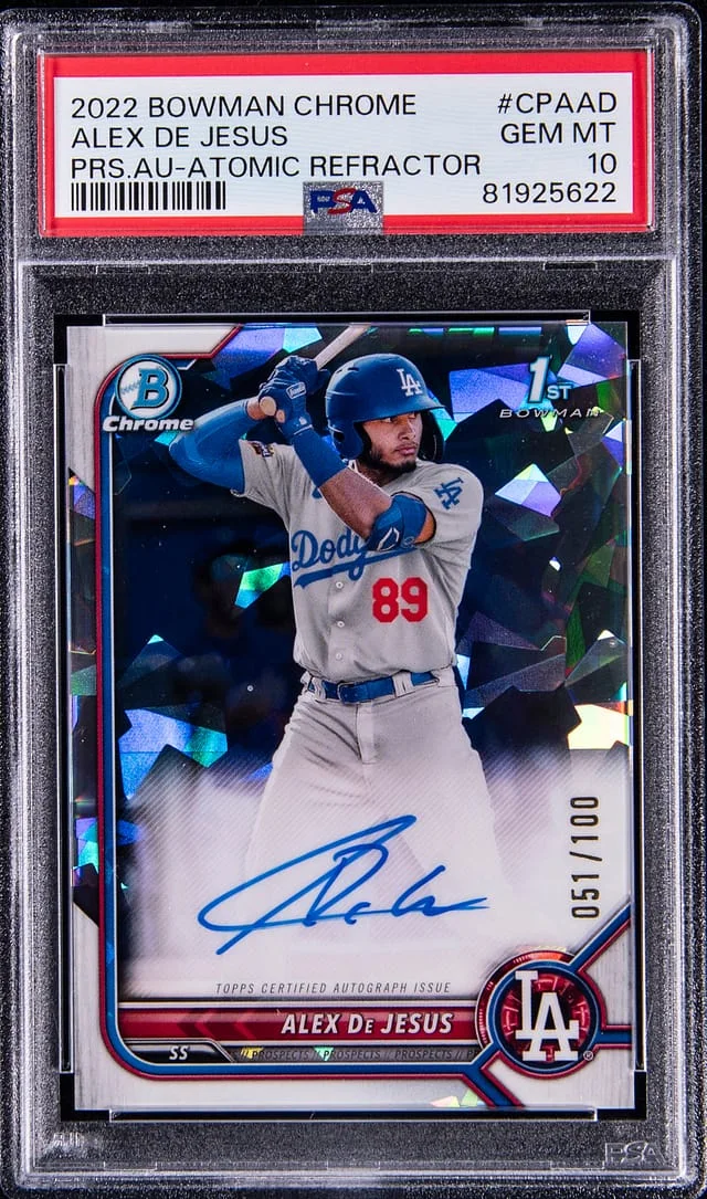 2022 Bowman Chrome Alex De Jesus Prospect Autographs Speckle Refractor #CPA-AD card image