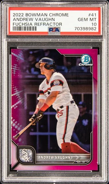 2022 Bowman Chrome Andrew Vaughn Fuchsia Refractor #41 card image