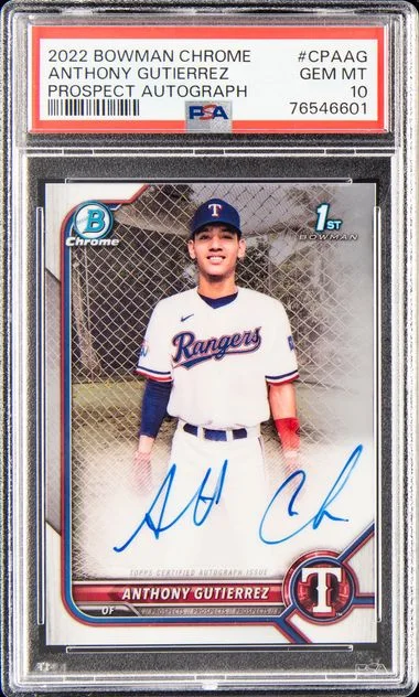 2022 Bowman Chrome Anthony Gutierrez Prospect Autographs #CPA-AG card image