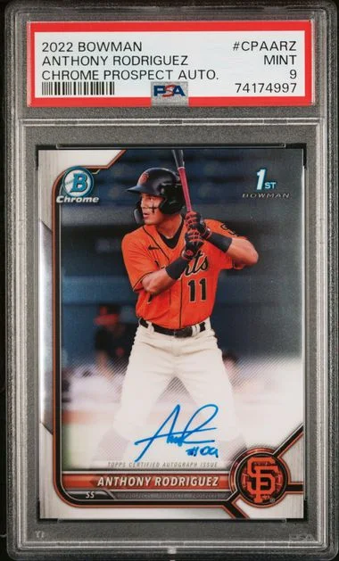 2022 Bowman Chrome Anthony Rodriguez Prospect Autographs #CPA-ARZ card image