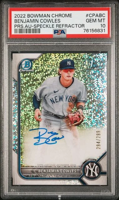 2022 Bowman Chrome Benjamin Cowles Prospect Autographs #CPABC card image