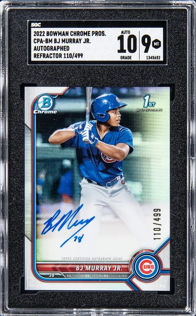 2022 Bowman Chrome BJ Murray Jr. Prospect Autographs Refractor #CPA-BM card image