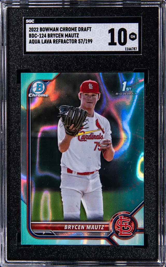 2022 Bowman Chrome Brycen Mautz Aqua Lava Refractor #BDC-124 card image