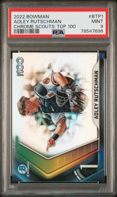2022 Bowman Chrome Btp1 Adley Rutschman Scouts' Top #100 card image