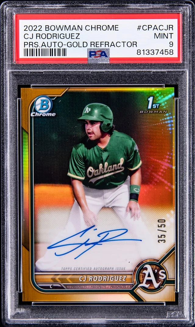 2022 Bowman Chrome CJ Rodriguez Prospect Autographs Gold Refractor #CPA-CJR card image